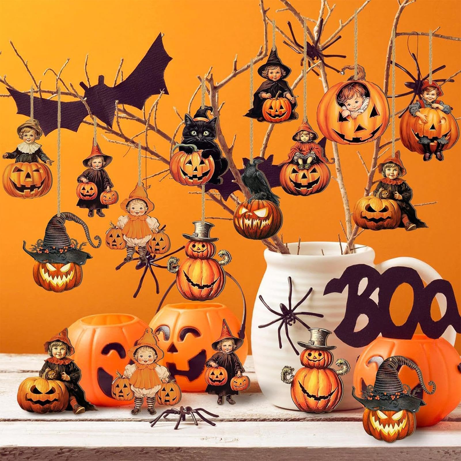 Amazon.co.jp: ハロウィン木製オーナメント,ハロウィンオーナメント