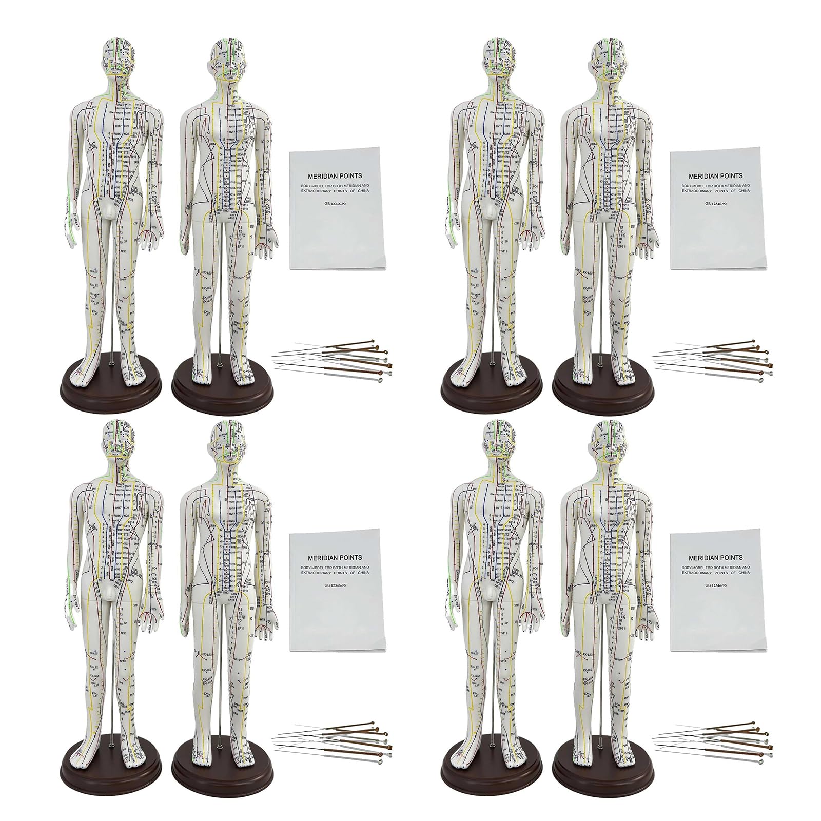 KDJFS 8 Piece Set Acupuncture Doll, 1/3 Male and Female Human Acupuncture Point Model, 21'' Acupuncture Mannequin Suitable for Massage Acupuncture Learning and Teaching