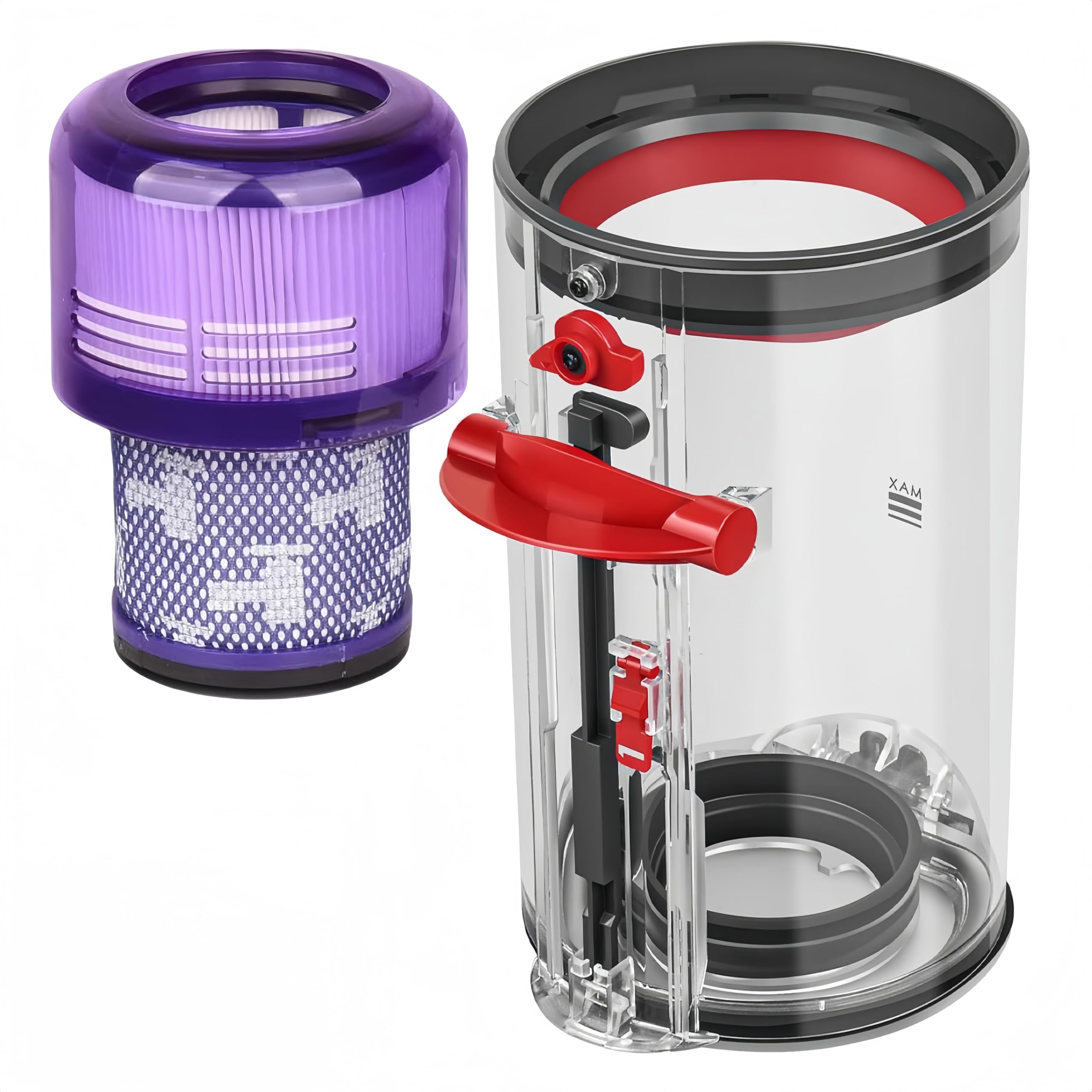 Canister Dust Bin and Filter Replacement Compatible With Dyson V11, V15, SV14, SV15, SV22 Vacuum Cleaners Bin Vacuum Dust Bucket HEPA Filter Attachments Part no. 970050-01/965443-01, NOT for Outsize