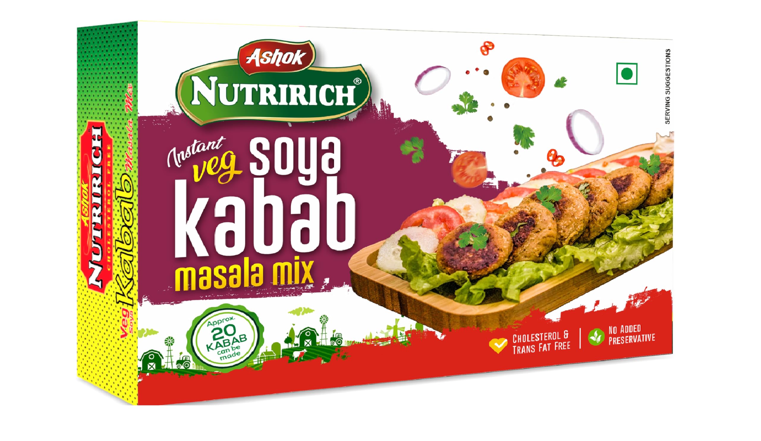 ASHOK NUTRIRICH Veg. Instant Soya Kabab Masala Mix. 200g | Ready to Cook | Cholesterol & Trans Fat Free | No Added Preservative (Veg.Soya Kabab 200g Pack of 2) (B0CD46VW1S) Amazon Price History, Amazon Price Tracker