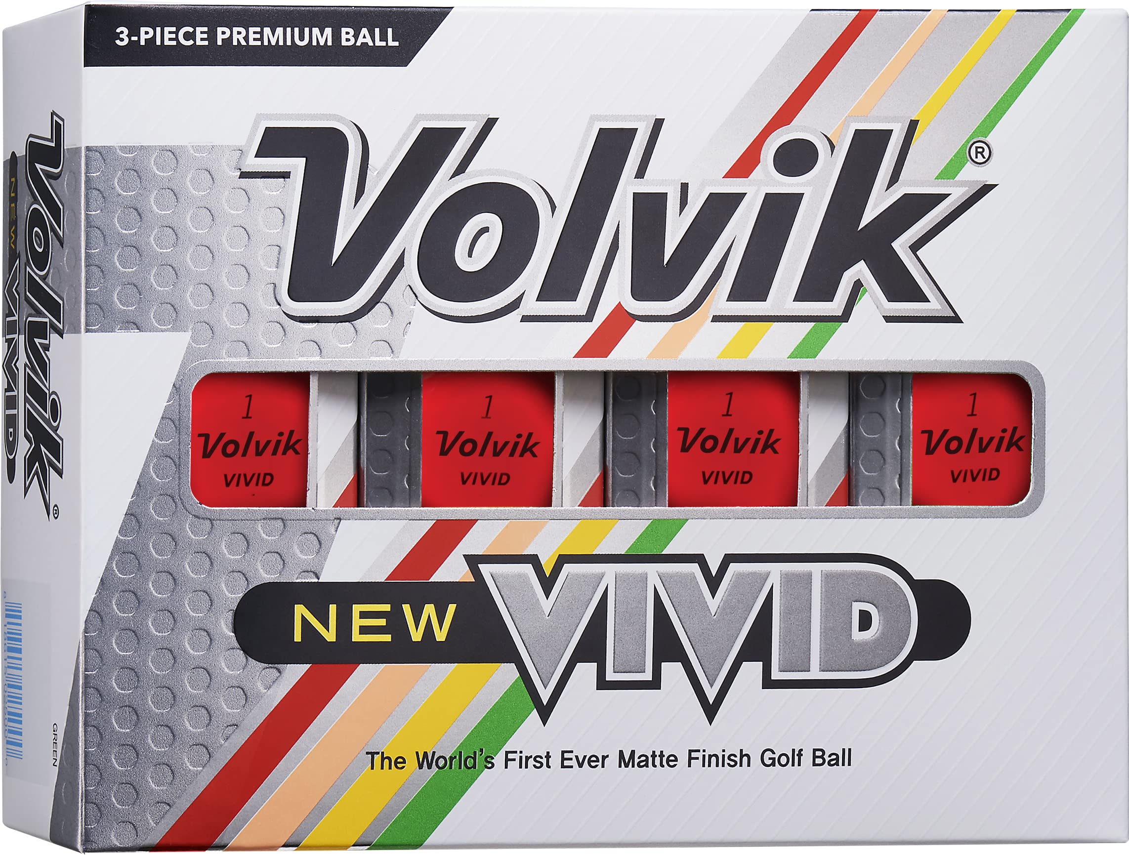 Volvik New Vivid Golf Balls: Matte Red, Dozen