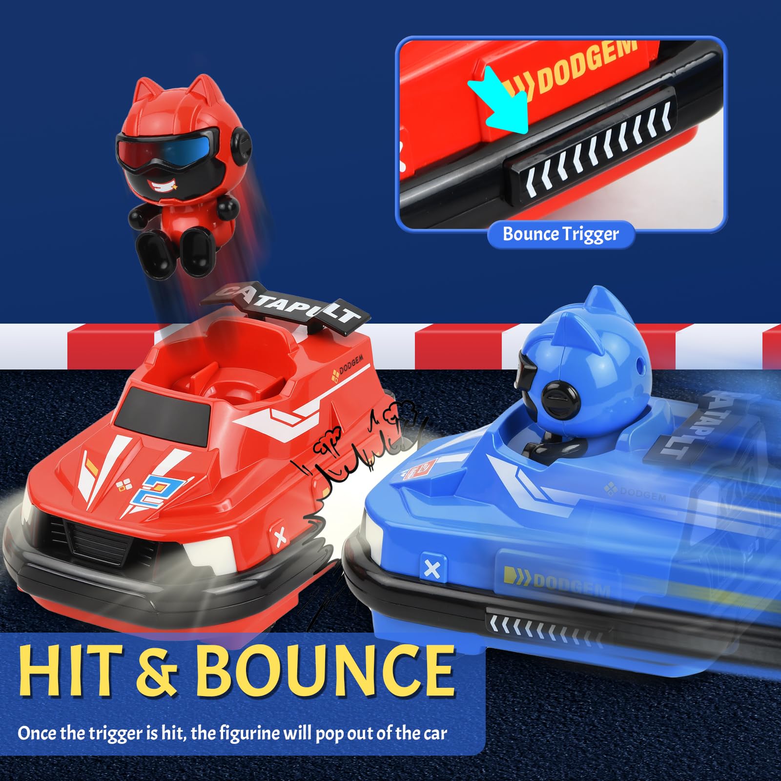 2 pezzi Autoscontro Telecomandato, 360° Drift Stunt Bambini Giocattolo Auto, Macchina Telecomandata per Bambini, 2,4 GHz Autoscontri Telecomandati, RC Bumper Car con Bambola Rimbalzante