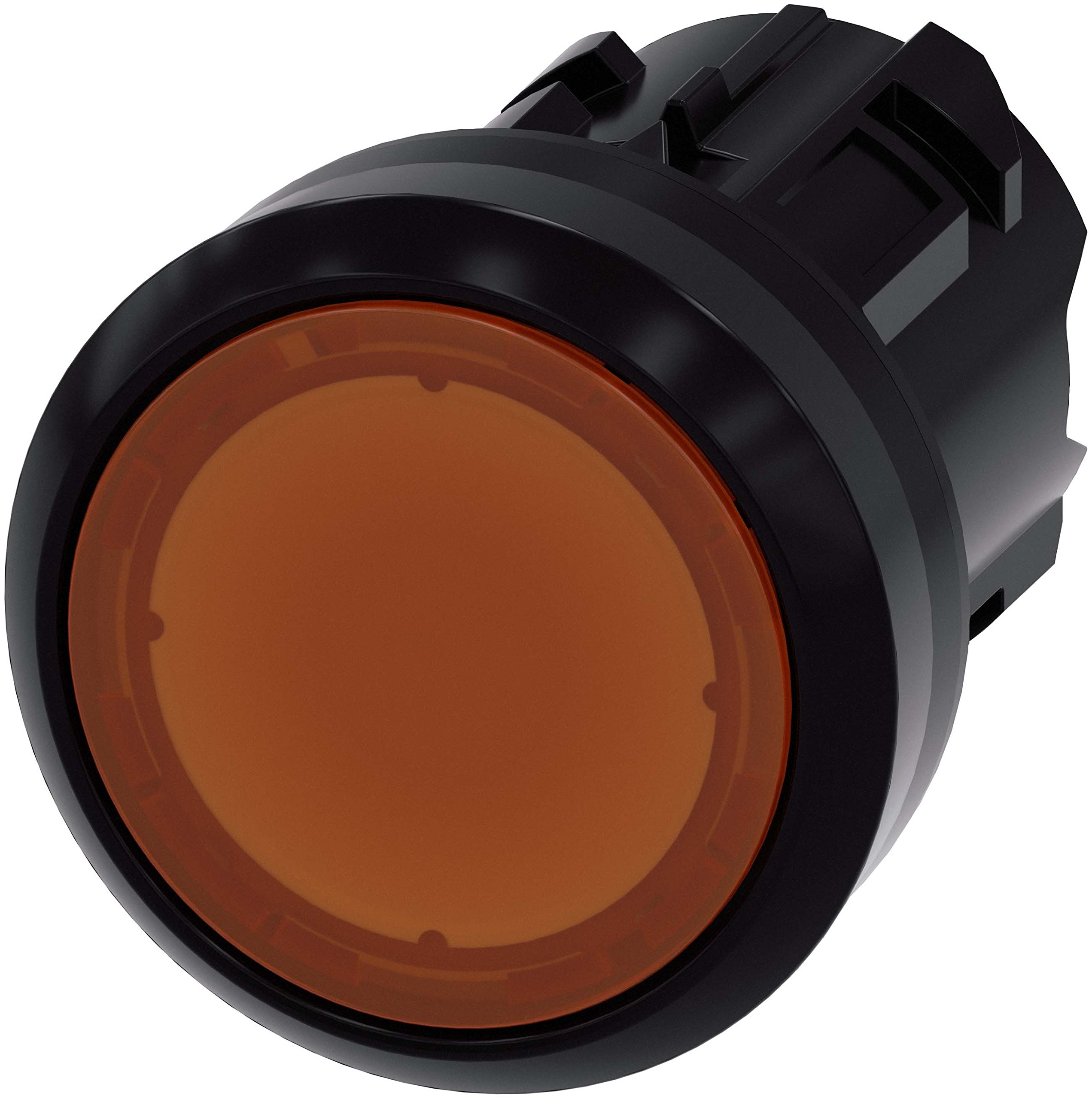 Bouton poussoir rond ambre Sirius Siemens 3SU1001-0AB00-0AA0 de 22 mm