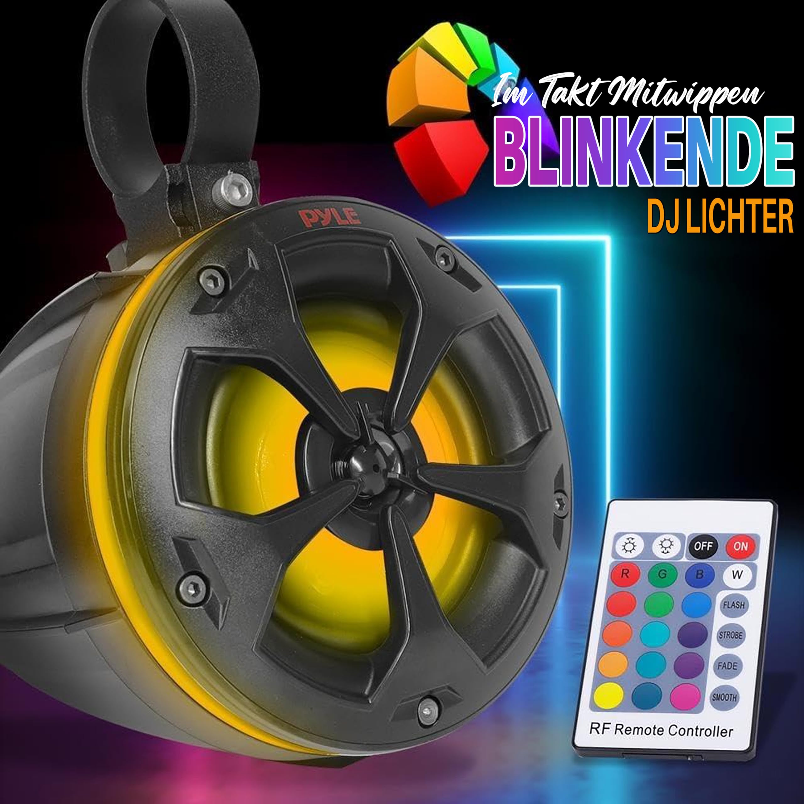 Pyle Outdoor Box Wasserdicht – Outdoor Speaker – Aussenlautsprecher Wasserfest 800W als Lautsprecher Auto, Boot, Jeep oder Quad. 2 Wege Lautsprecher Box leicht Montierbar, Lautsprecher Schwarz