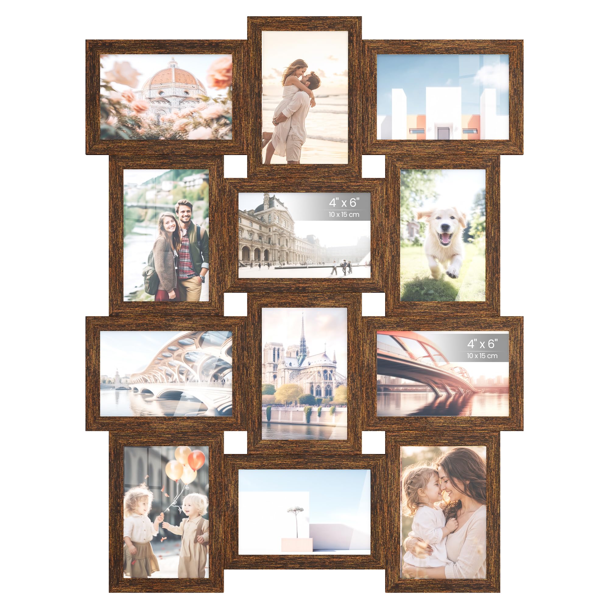 SONGMICS Picture Frames Wall Hanging, Set of 12, 4 x 6 inches