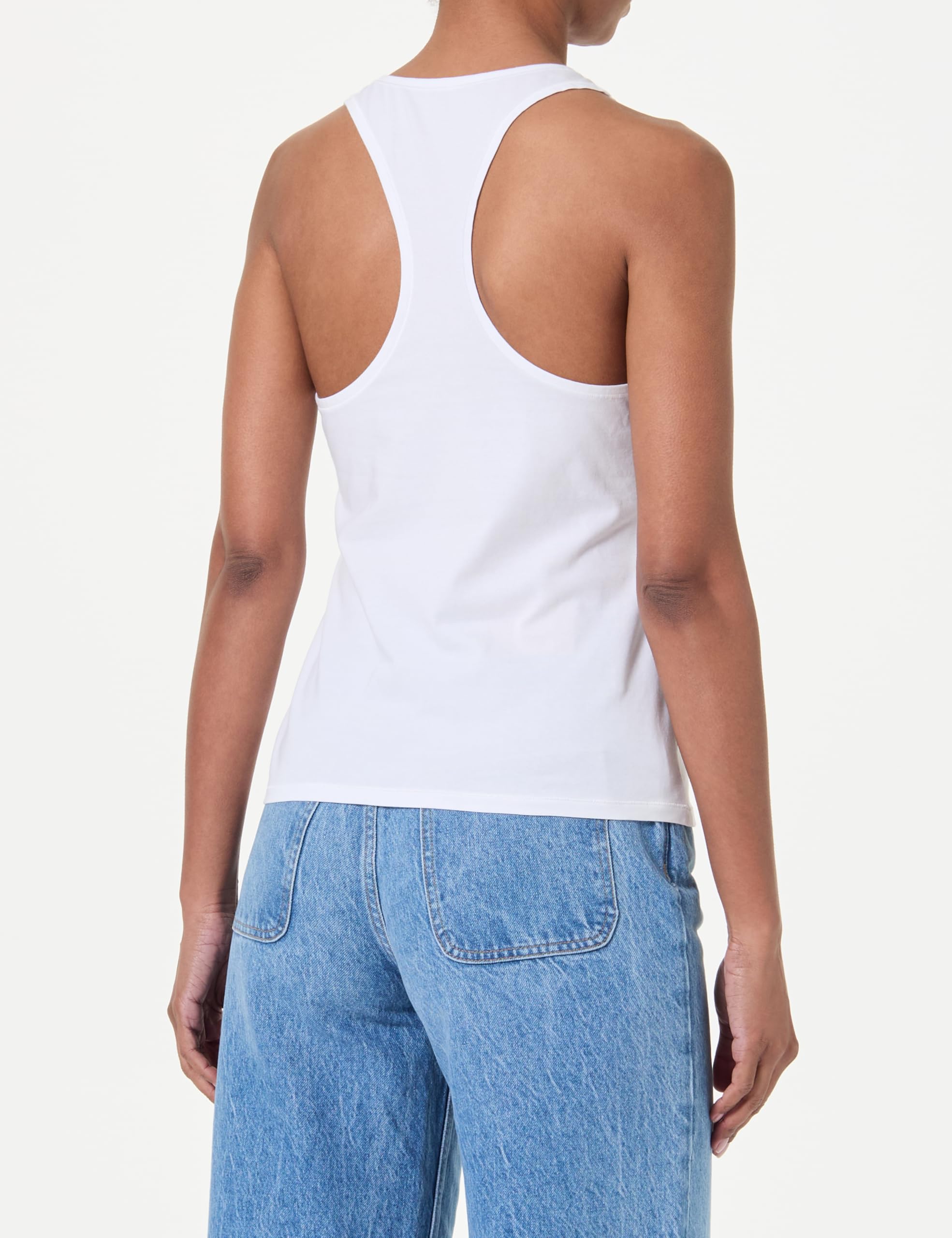TOMMY HILFIGER Damski top bez rękawów UW0UW05748, fioletowy, L, Fioletowy (biały/jasnoszary Hthr), L