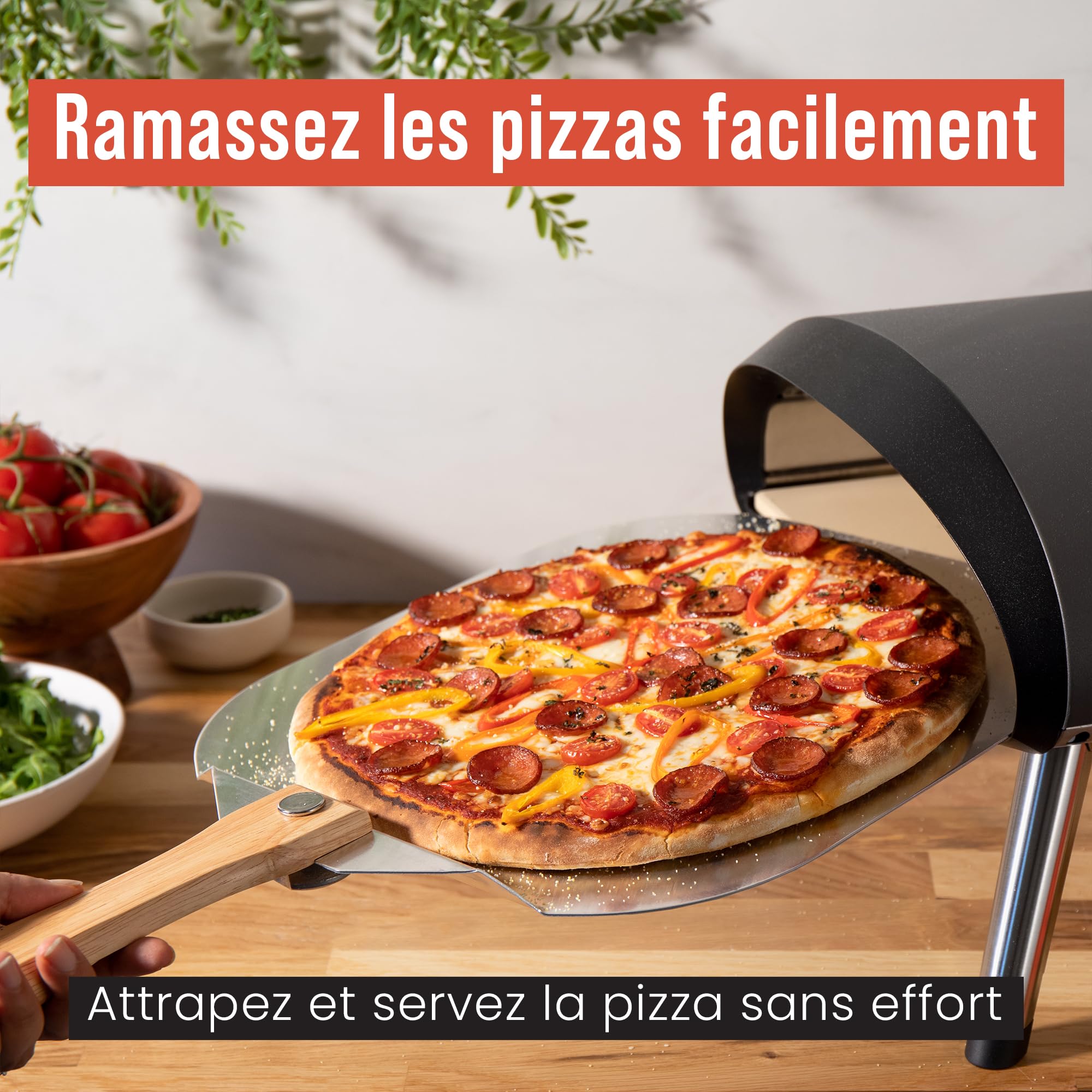 Chef Pomodoro Pelle a Pizza, Spatule Pizza 36,6 cm x 40,6 cm - Pelle Pizza en Aluminium de Haute Qualité - Pelle à Pizza Gourmande - Pizzas, Tarte Flambée