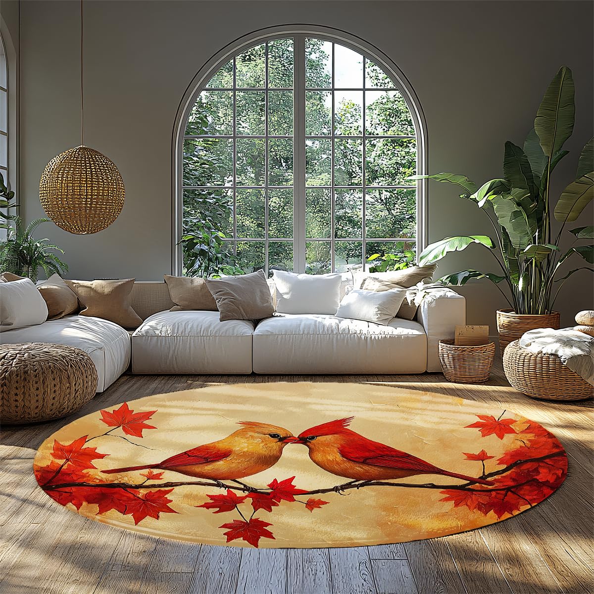 Tapis rond salon 200cm doux et antidérapant pour la nurserie