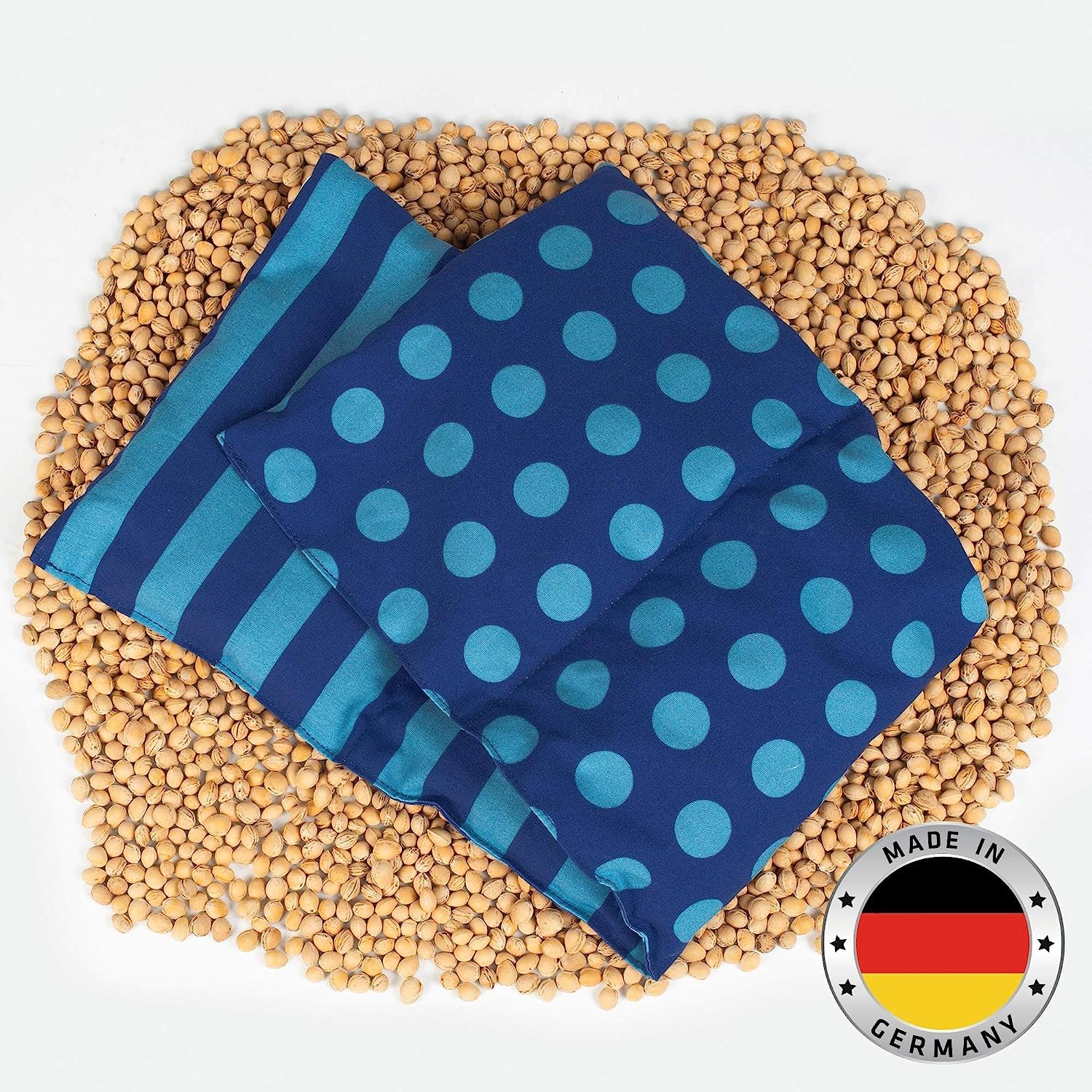 Cuscino Termico Noccioli di Ciliegia Riscaldabile al Microonde o Forno | Cuscino Cervicale | Fascia Riscaldante Schiena | Cervicale Collo Rimedi | Cotone OEKO-Tex | circa 20x60 cm | 4 Camere