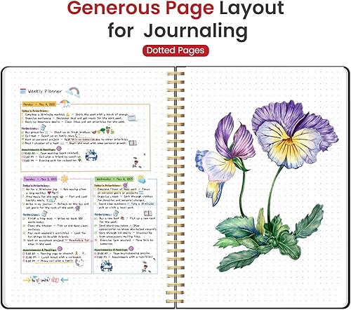 Miniatura 4 de Taja Cuaderno de puntos en espiral, cuadernos de 8.5 x 11 pulgadas para trabajo, diario grande A4 para mujeres y hombres, diario de puntos con