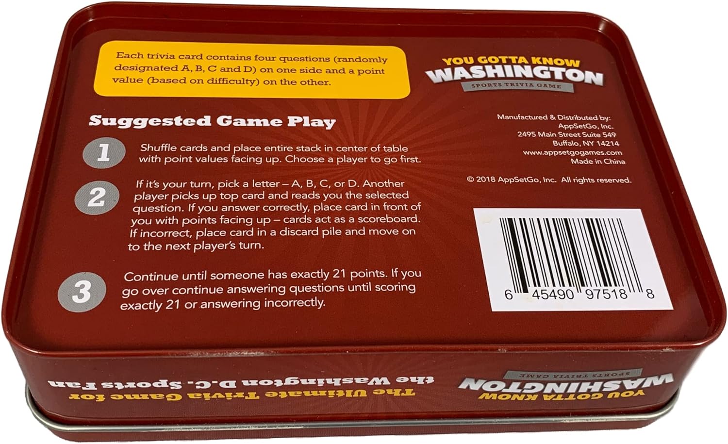 You Gotta Know Washington (DC) - Sports Trivia Game - Image 3