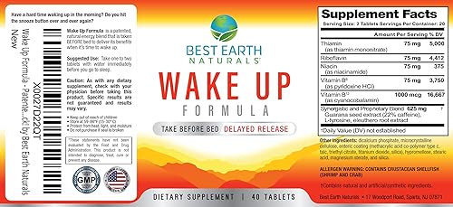 Miniatura 6 de Best Earth Naturals Fórmula de despertar, suplemento de energía de liberación retardada de 40 unidades