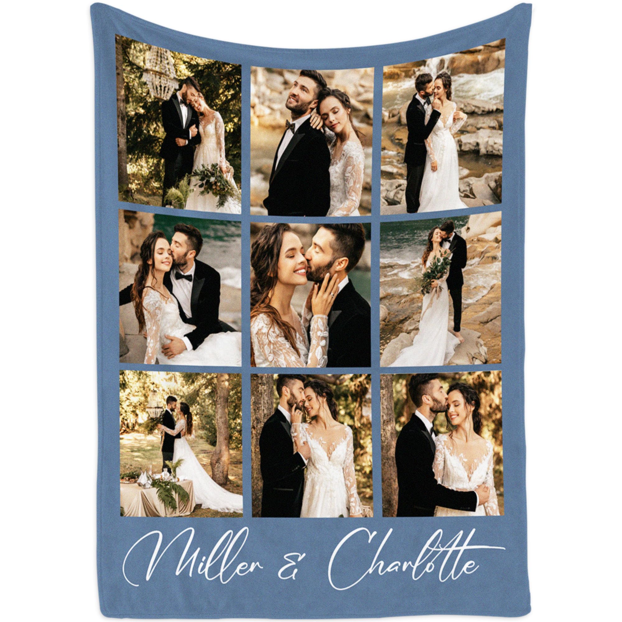 Custom Couple Photo Blanket - Personalized Picture Blanket for Mom, Dad, Couple, Girlfriend, Boyfriend, Wife, Husband