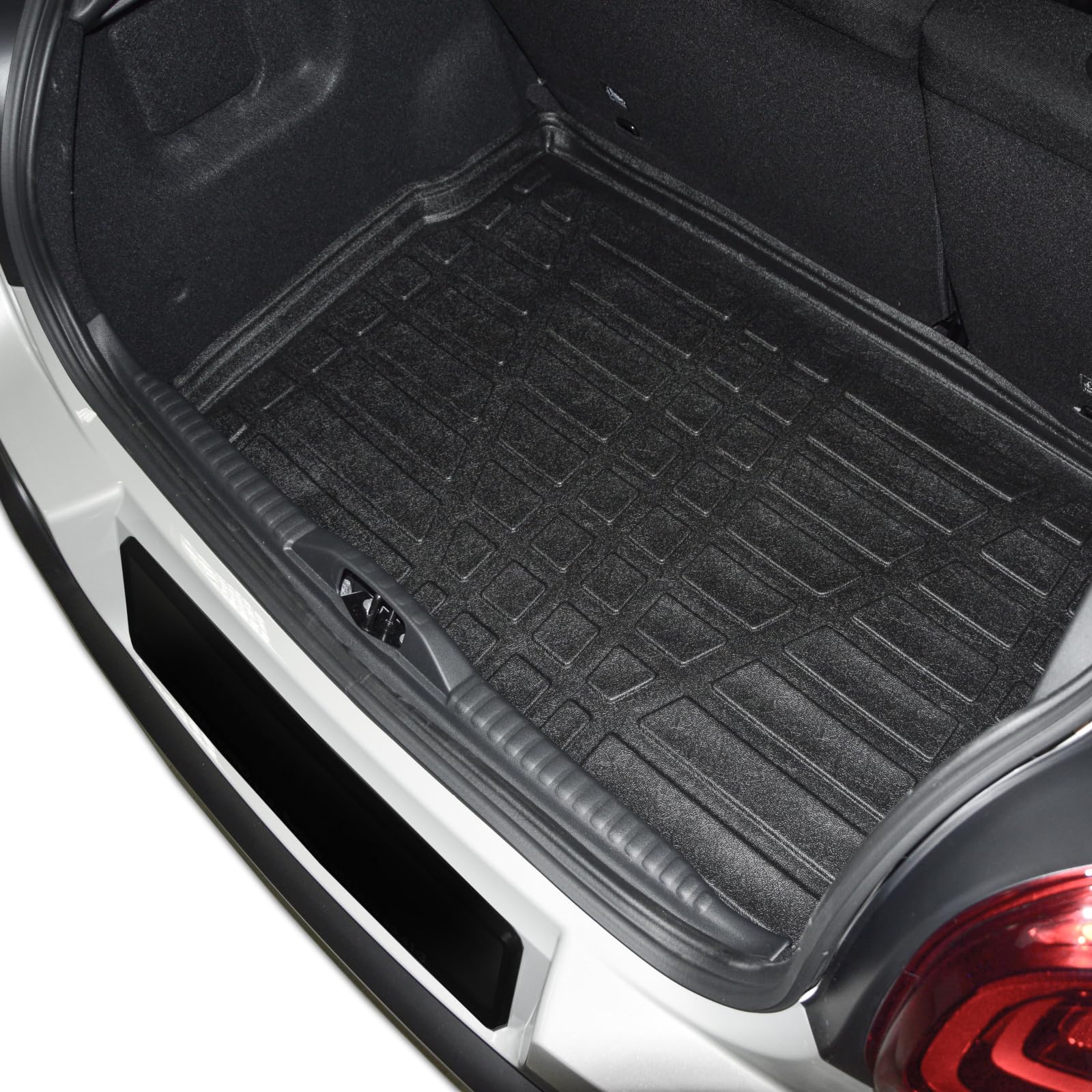 SCOUTT Tapis De Coffre sur Mesure pour Citroen C3 2016-2023, Noir, Antidérapant, Bord Haut, Toutes Saisons