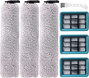 Roller Brush Filter for Bissell Crosswave HF2/3845N/3831 Floor Scrubber Replacement Parts, Replaceable Roller Brush Filter, 3 Roller Brush 3 HEPA Filter 1 Cleaning Brush