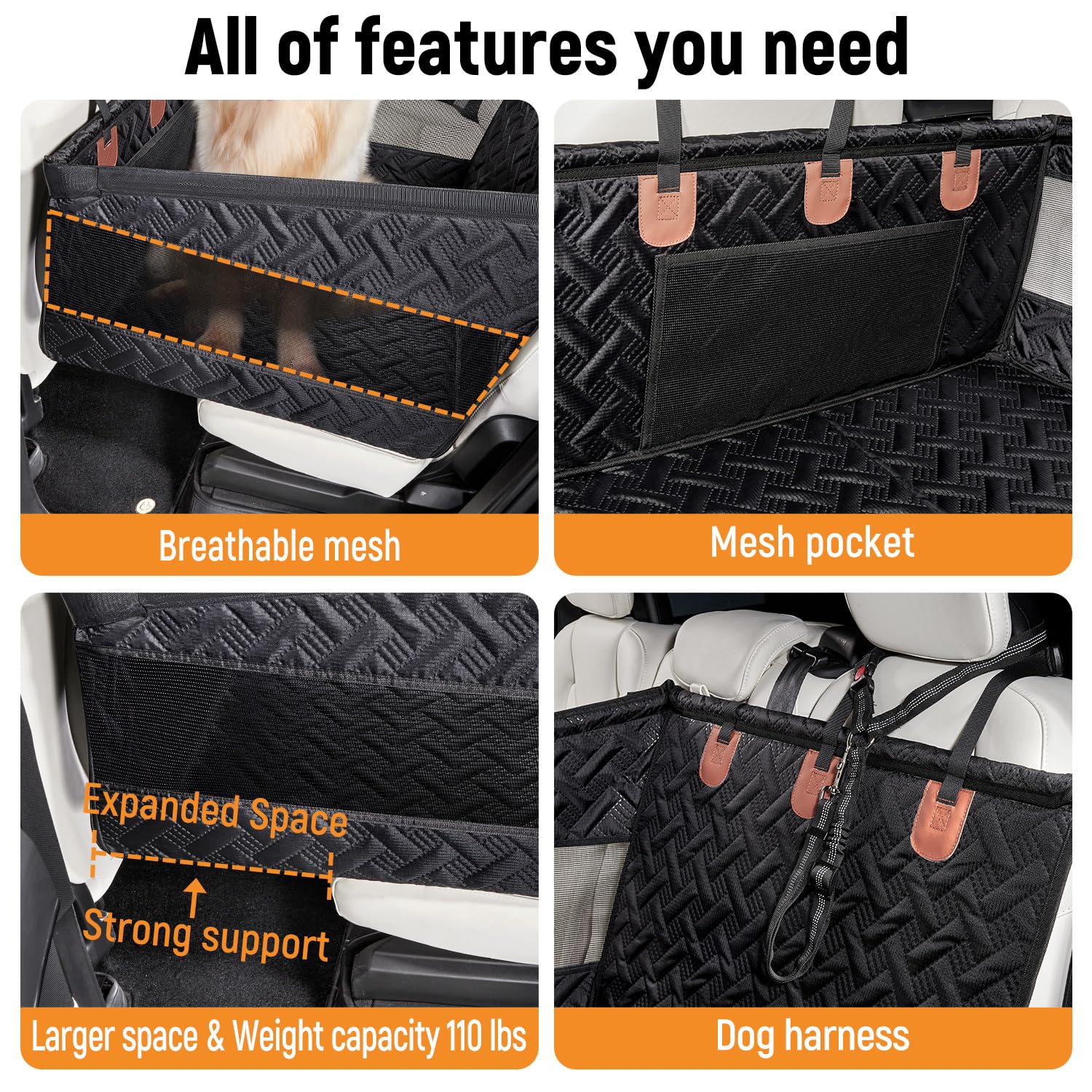 YJGF Large Dog Car Seat Large Size Dog,Pet Car Seat Cover for Back Seat Extende,Pet Booster - image 5