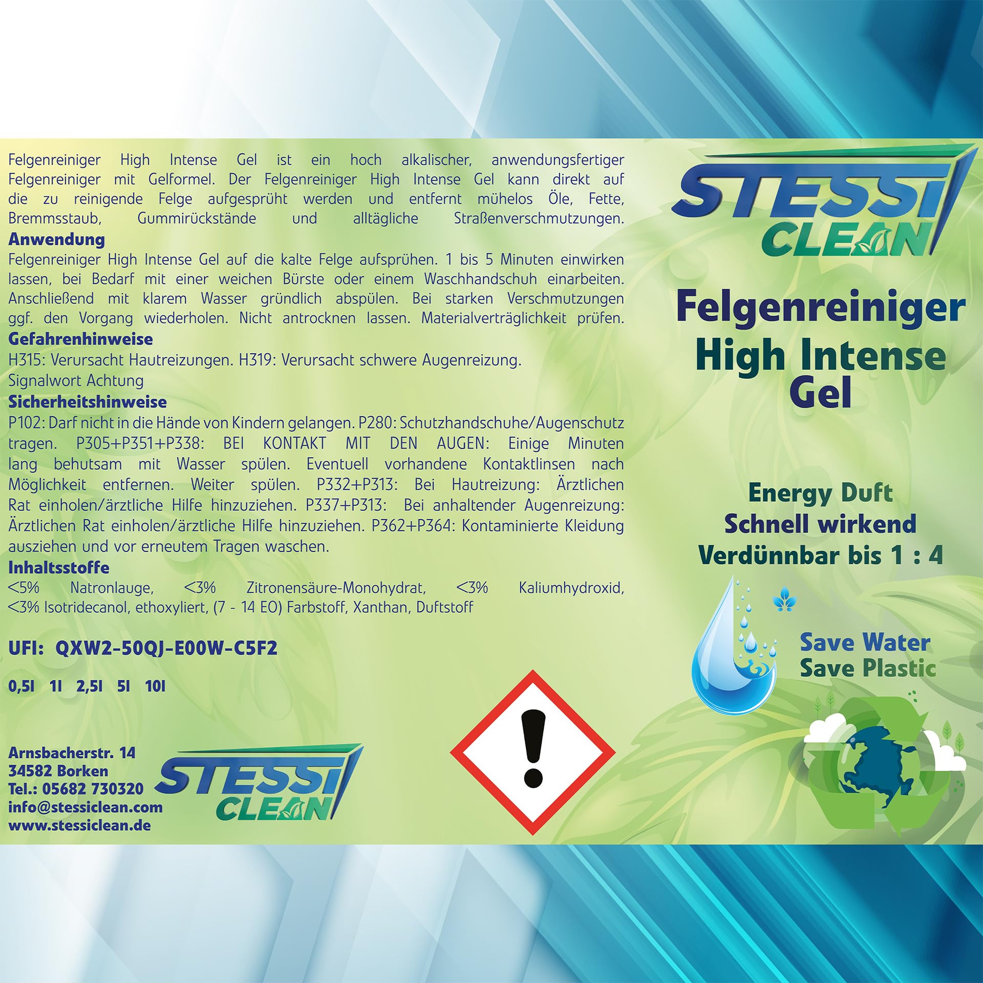Felgenreiniger Power Gel | 25 Liter | Hochwertige Autopflege | Felgenreinigung | Felgen Spray | Bremsstaubentfernung | Auto Felgenreiniger | Reinigung Gel für Felgen