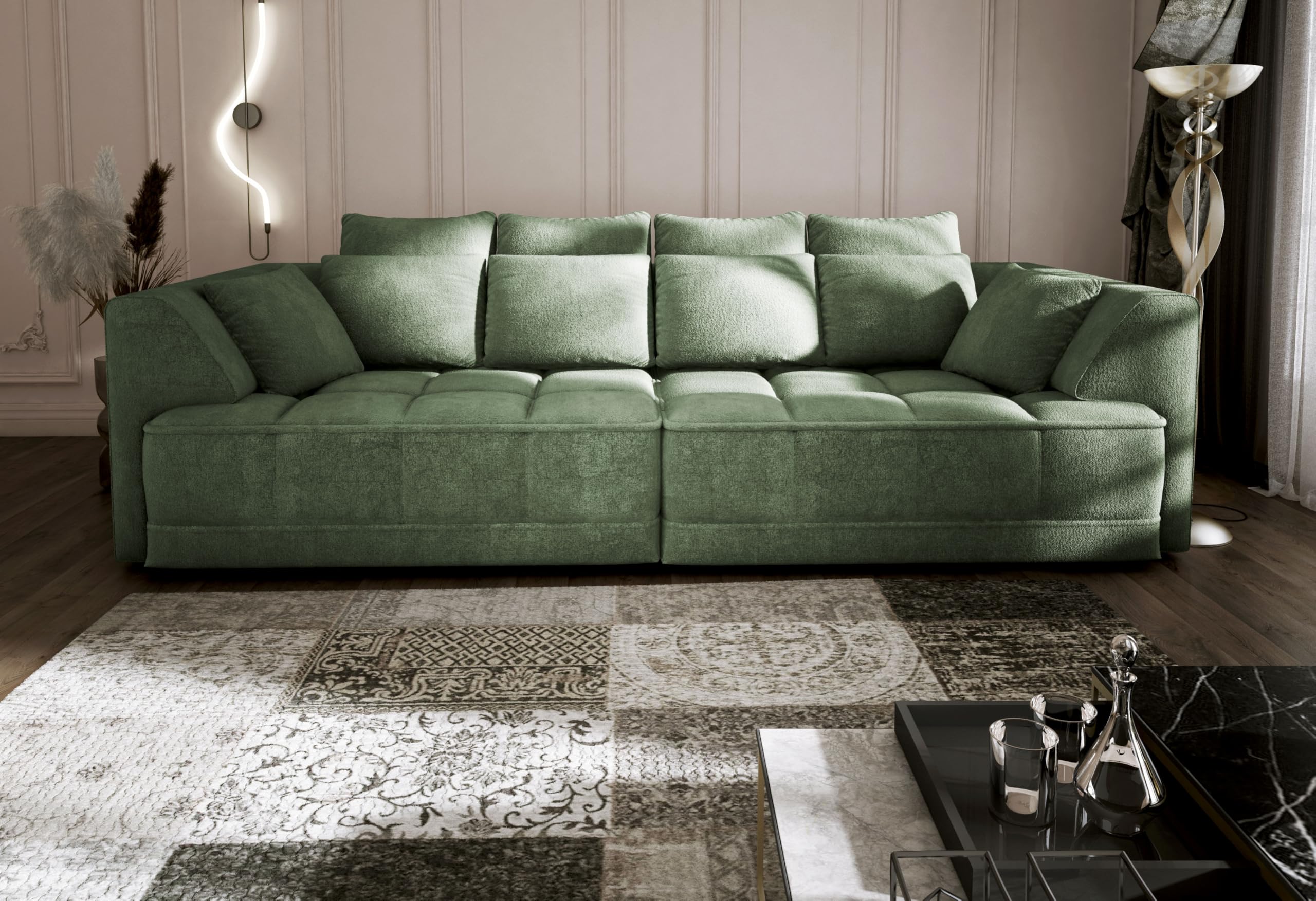 Big Sofa Tiga XXL, Schlafsofa, Couch, Schlafcouch mit Schlaffunktion 302 cm Breit (Aphroditie 12)