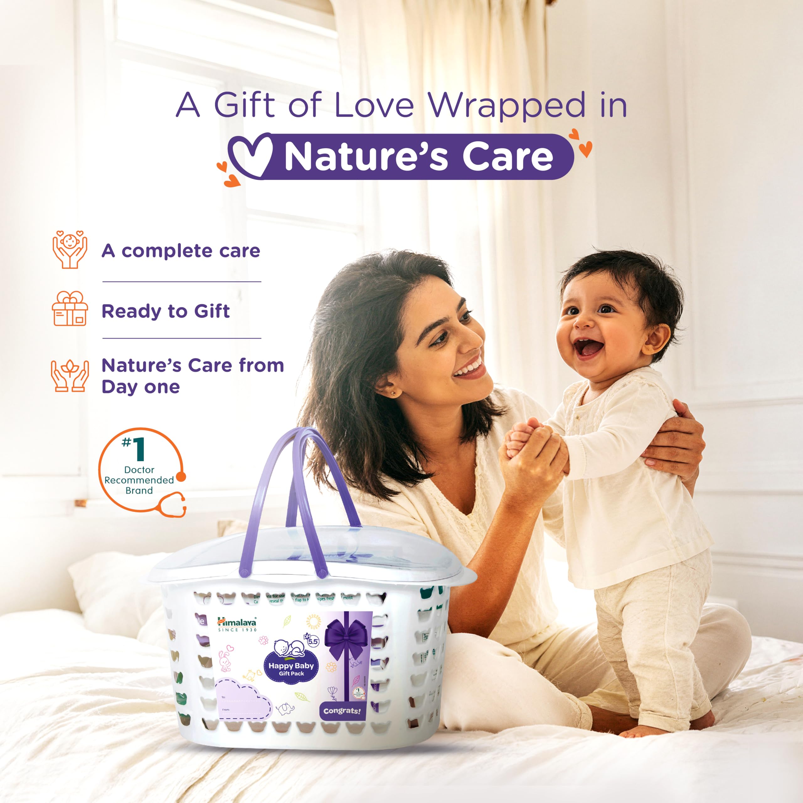 Himalaya Baby Gift Pack Basket,Pack of 1 set,white