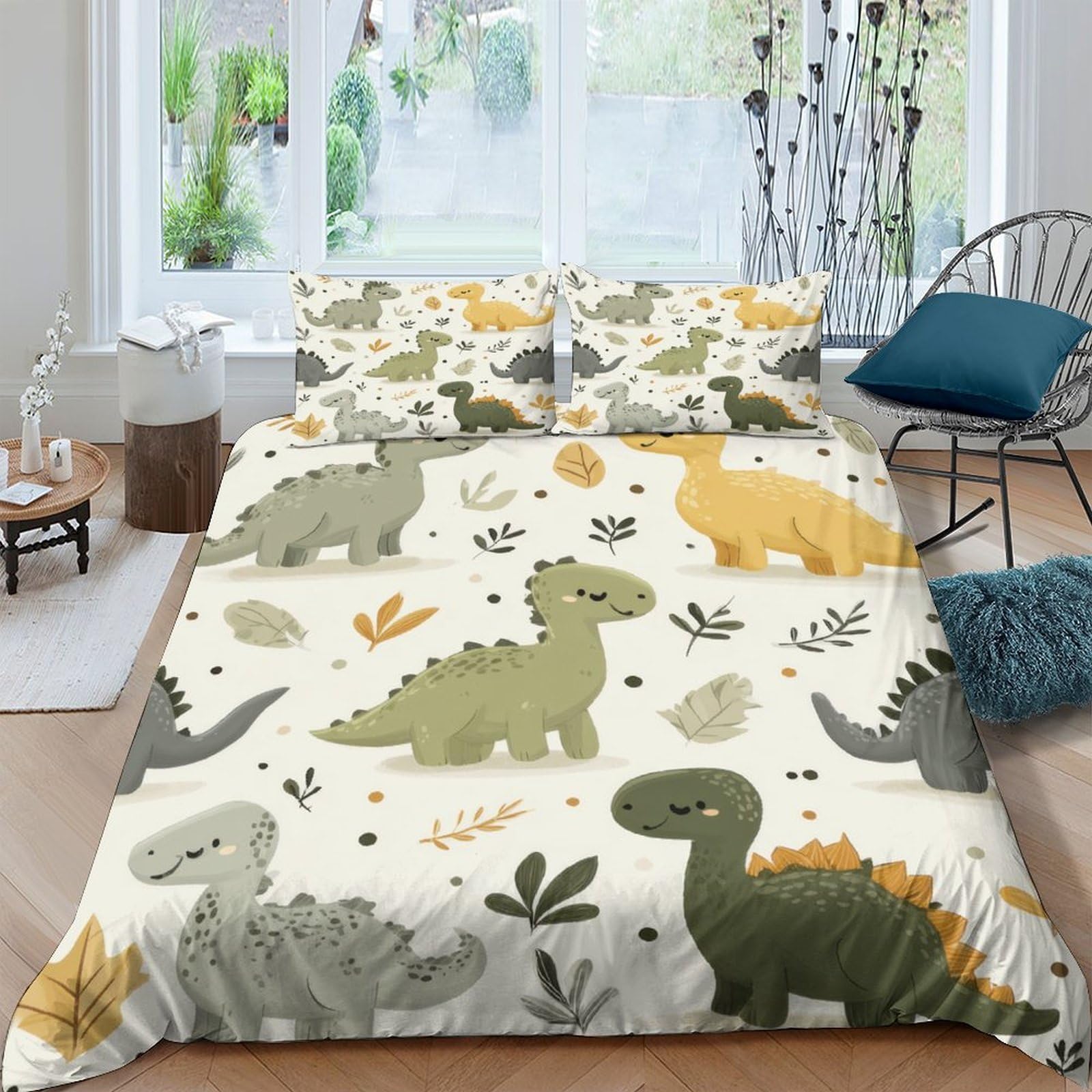 Ctjqhvkz Style-6 3D Printed Dinosaur Forest Fitted Sheet Microfiber Soft Anti-Slip Animal Cartoon Mattress Cover For Bedroom Guest Room Decor Single（135X200cm）