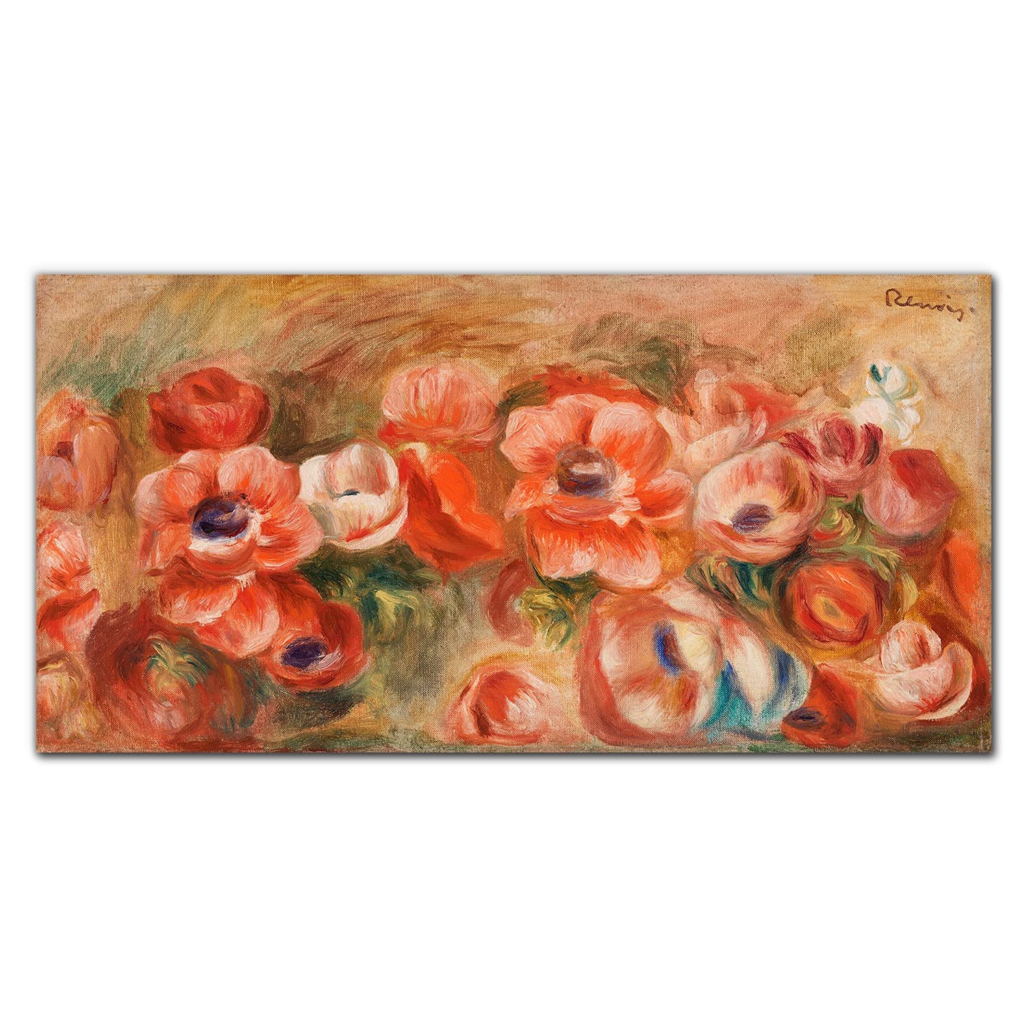 Protection murale cuisine adhésive en verre trempé fleurs d'anémie 100x50