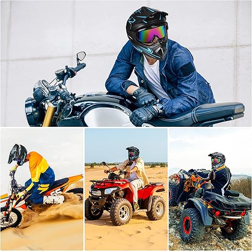 Miniatura 5 de Yesmotor Youth Kids Motocross Helmet Full Face Motorcycle Dirt Bike Off-Road Mountain Bike BMX MX ATV Helmet- DOT Approved with(Gloves Goggles Mask)