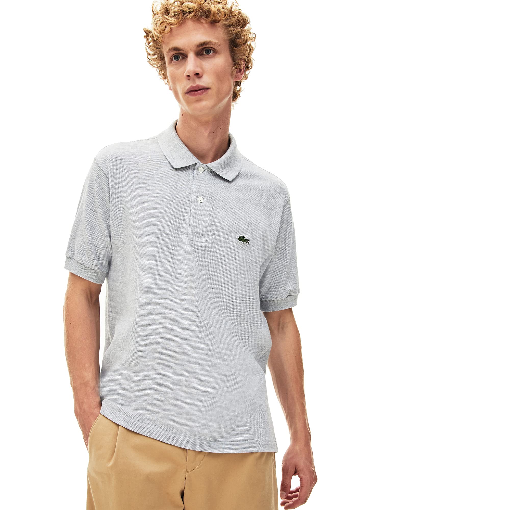 lacoste Men's Solid Classic Fit Polo Shirt (L1264 CCA_Grey XL)-picture-11