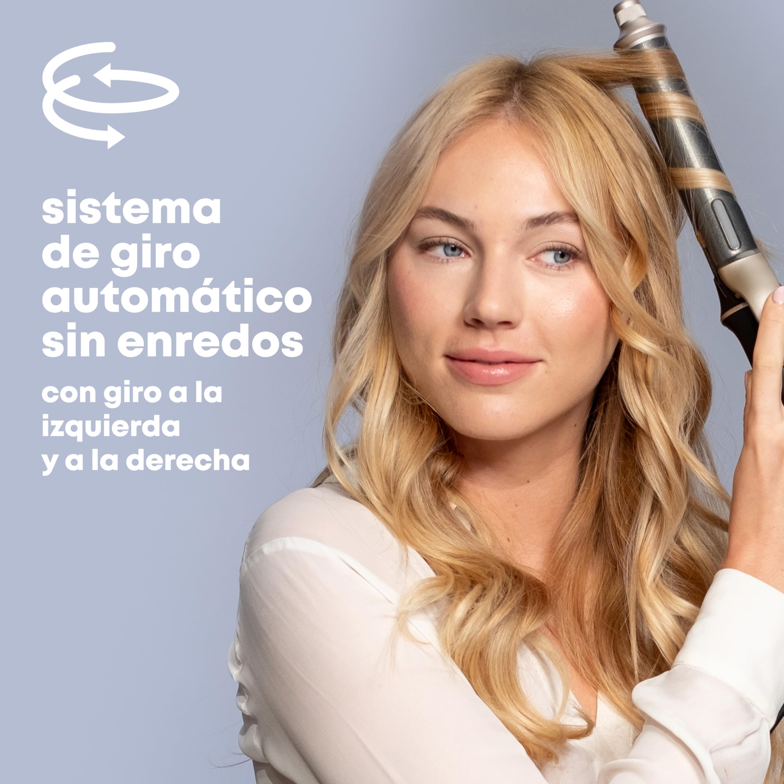 REVAMP Auto Revolve Rizadora Automática - Barril Cerámico Largo | Ondulador, sin Enredos, Rizos Suaves, Ondas Playeras, Estilizador Rotatorio