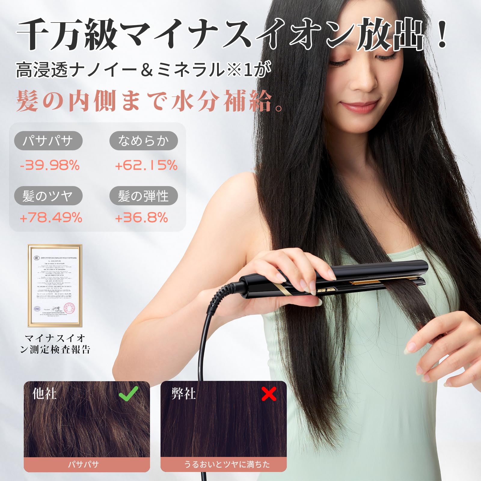 Amazon | ヘアアイロン ストレート【極上美髪＆史上初・AIスマート温度