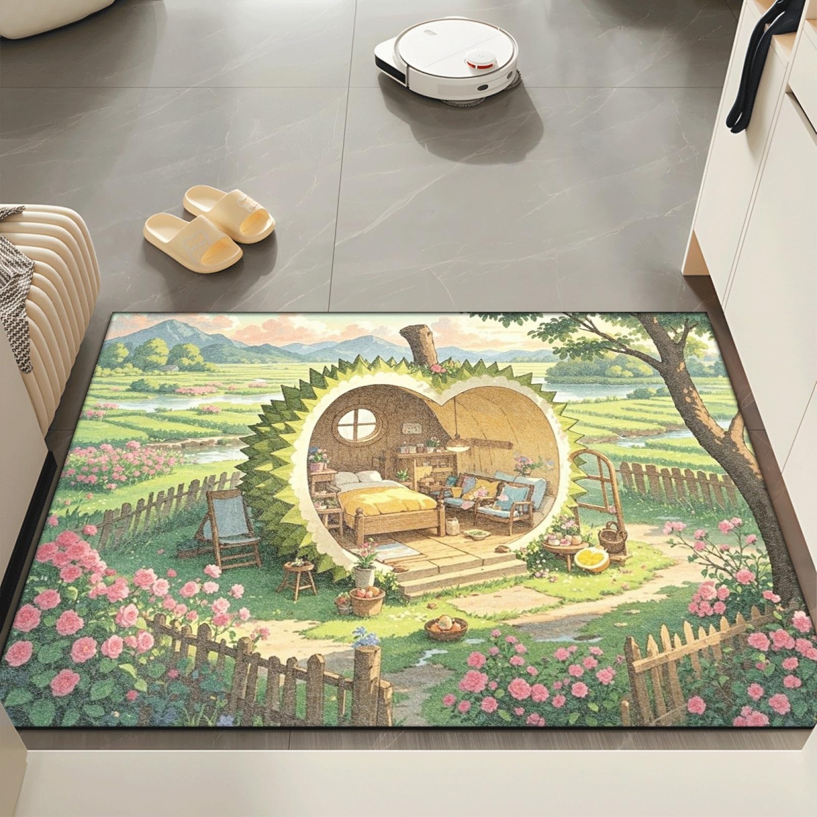 Tapis d'entrée intérieur lavable pour cuisine et chambre