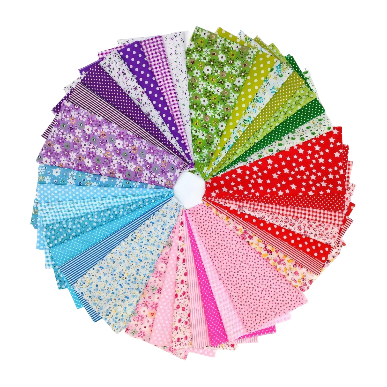100 Pieces Cotton Fabric Fabrics for Sewing 15 x 15 cm, Patchwork Fabrics Squares Pre-Cut Sewing Pack for Quilting DIY Crafts Doll Clothes