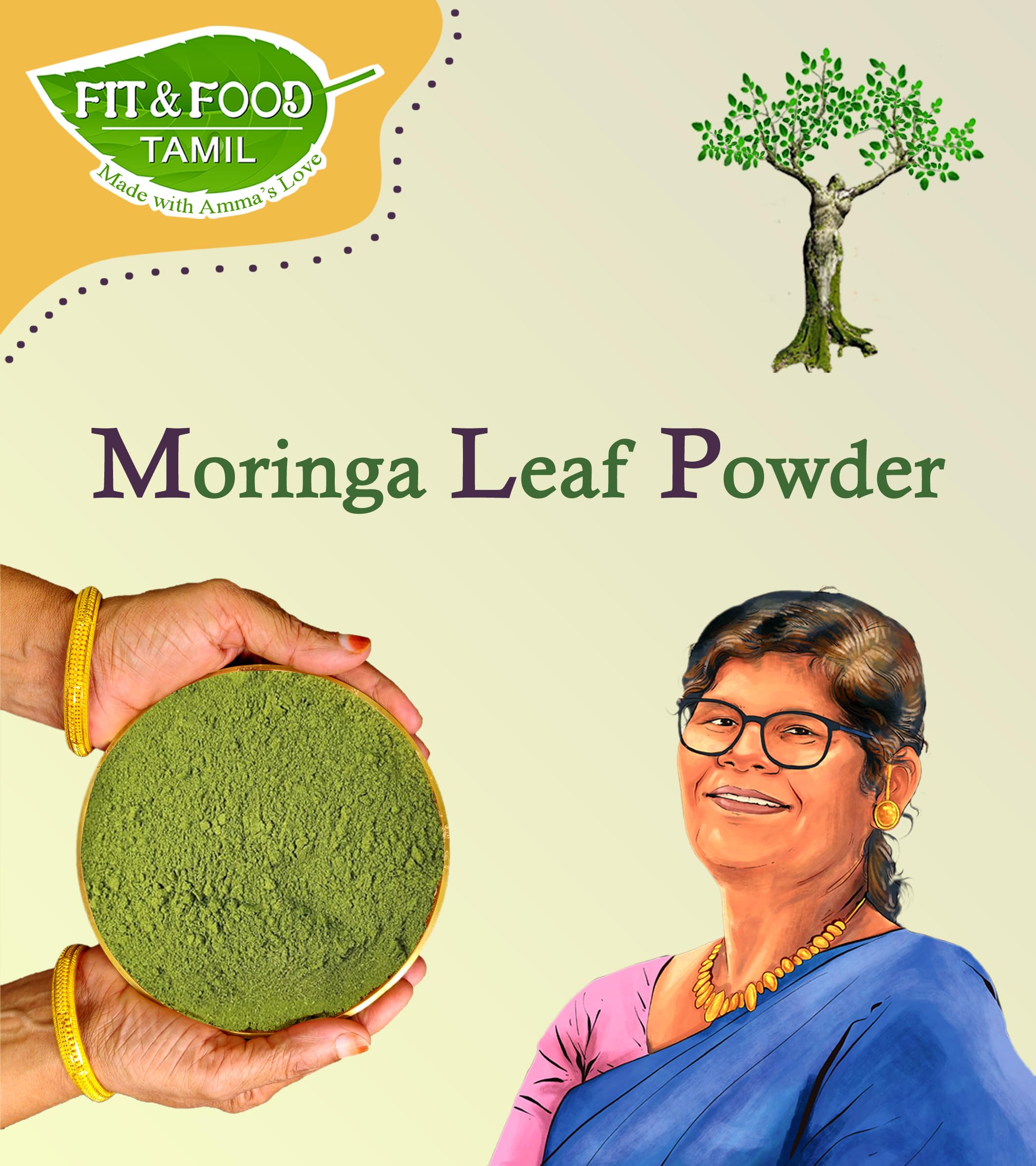 FIT & FOOD TAMIL Moringa Leaf Powder 100g | Natural Drumstick Leaves Powder | Pure Herbal Superfood | No Preservatives | Traditional Homemade Style | Finely Ground Green Leaf Powder — Amazon image 6