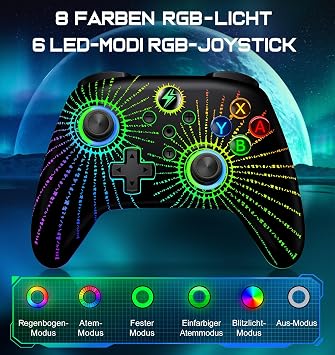ALEEMTRY Switch Controller Wireless Controller Switch with RGB Joystick Programmable & Sync Buttons 1000 mAh Controller Switch for Switch/Lite/OLED