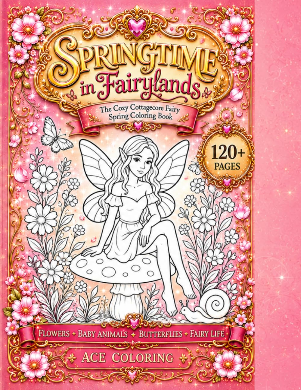 SPRINGTIME IN FAIRYLANDS : The Enchanted Villages of the Fairylands : The Four Seasons of Fairylands: The Cozy Cottagecore Fairy Spring Coloring Book