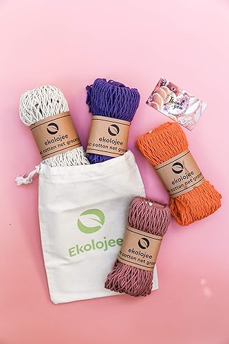 Miniatura 7 de Bolsas de red reutilizables para productos comestibles, lavables, bolsas de malla para verduras, paquete de 4 unidades, bolsa de mercado de malla de