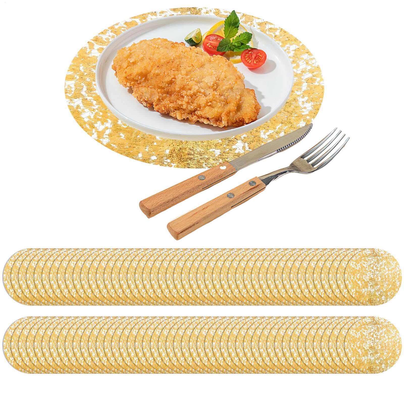 Set de table dorure 100 pièces déco chic pour repas de fête