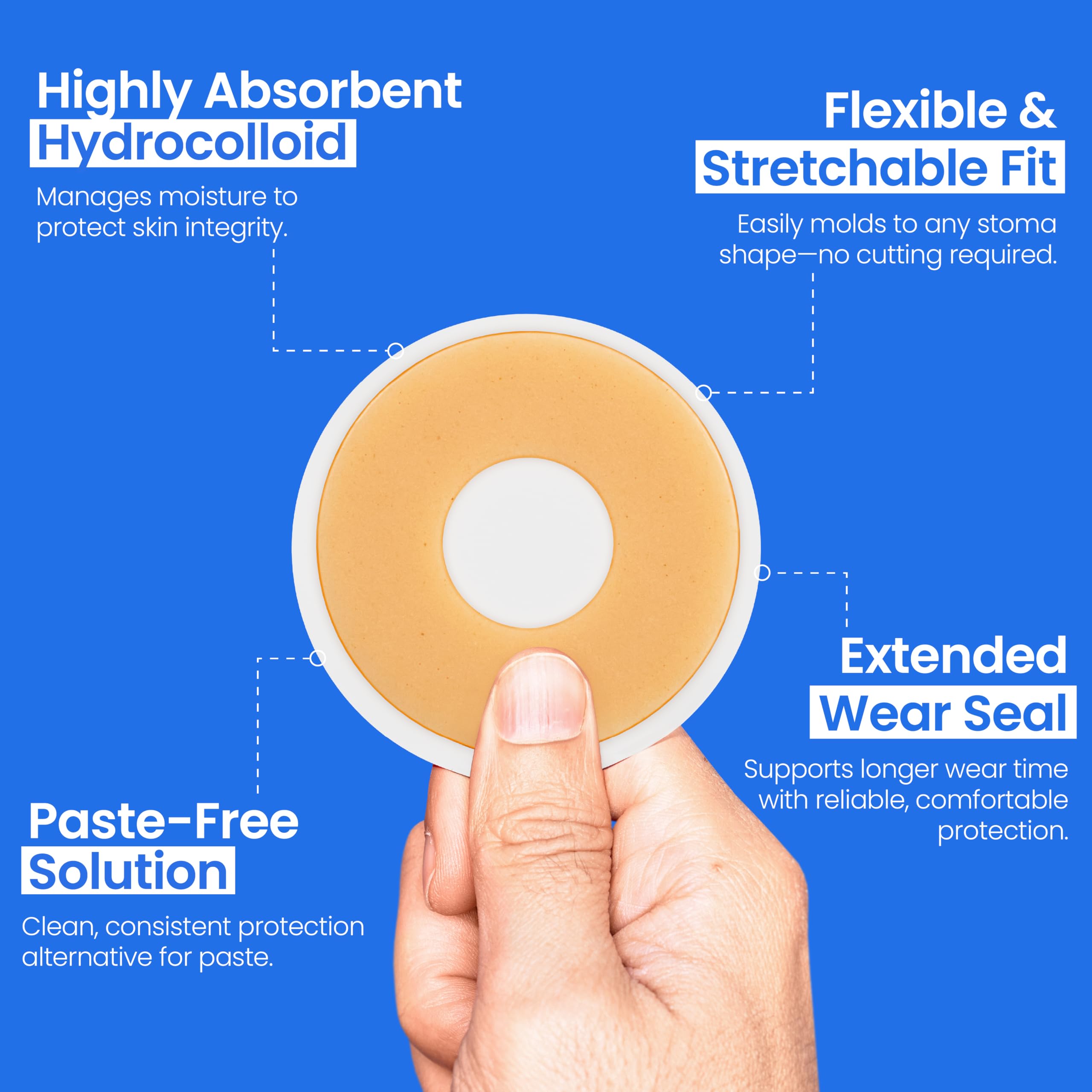 Safe n' Simple Conforming Adhesive Seals -2 Inch - Pack of 10 - Stoma Barrier Rings Barrier - Cohesive Skin Barrier - Accessories for Ostomy-Colostomy-Ileostomy- Supplies