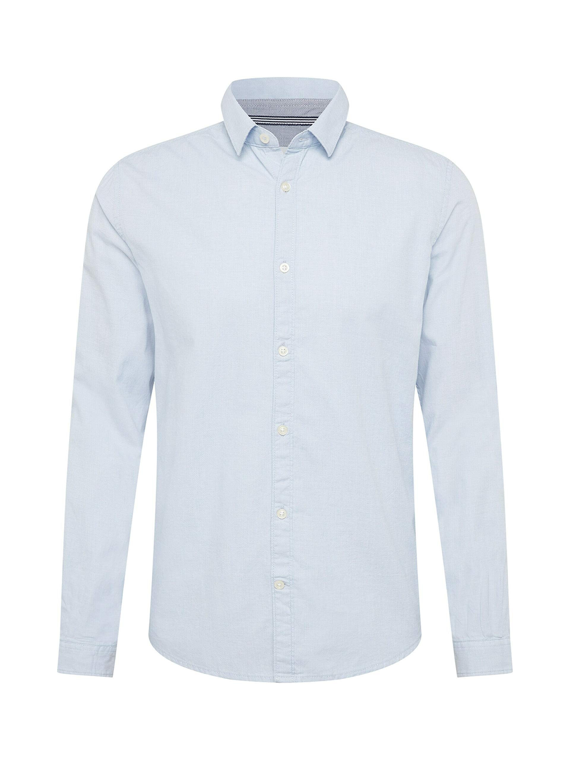 Tom Tailor Men's 24183 - Light Blue White Structure Slim Fit Shirt With Structure 1023881, Xl