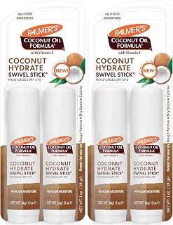 Palmer's Coconut Oil Formula Moisturizing Swivel Stick with Vitamin E, Lip Balm, Face & Body Moisturizer Stick, Ideal for Treating Dry Skin Patches (Pack of 4)