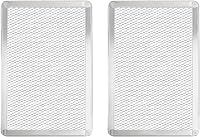 Vista 1 de Pizza Screen 8 x 12 Inch 2 Pack Rectangular Aluminum Pizza Pan Restaurant-Grade Flatbread Screen Pizza Crisper Pan,Oven-Safe