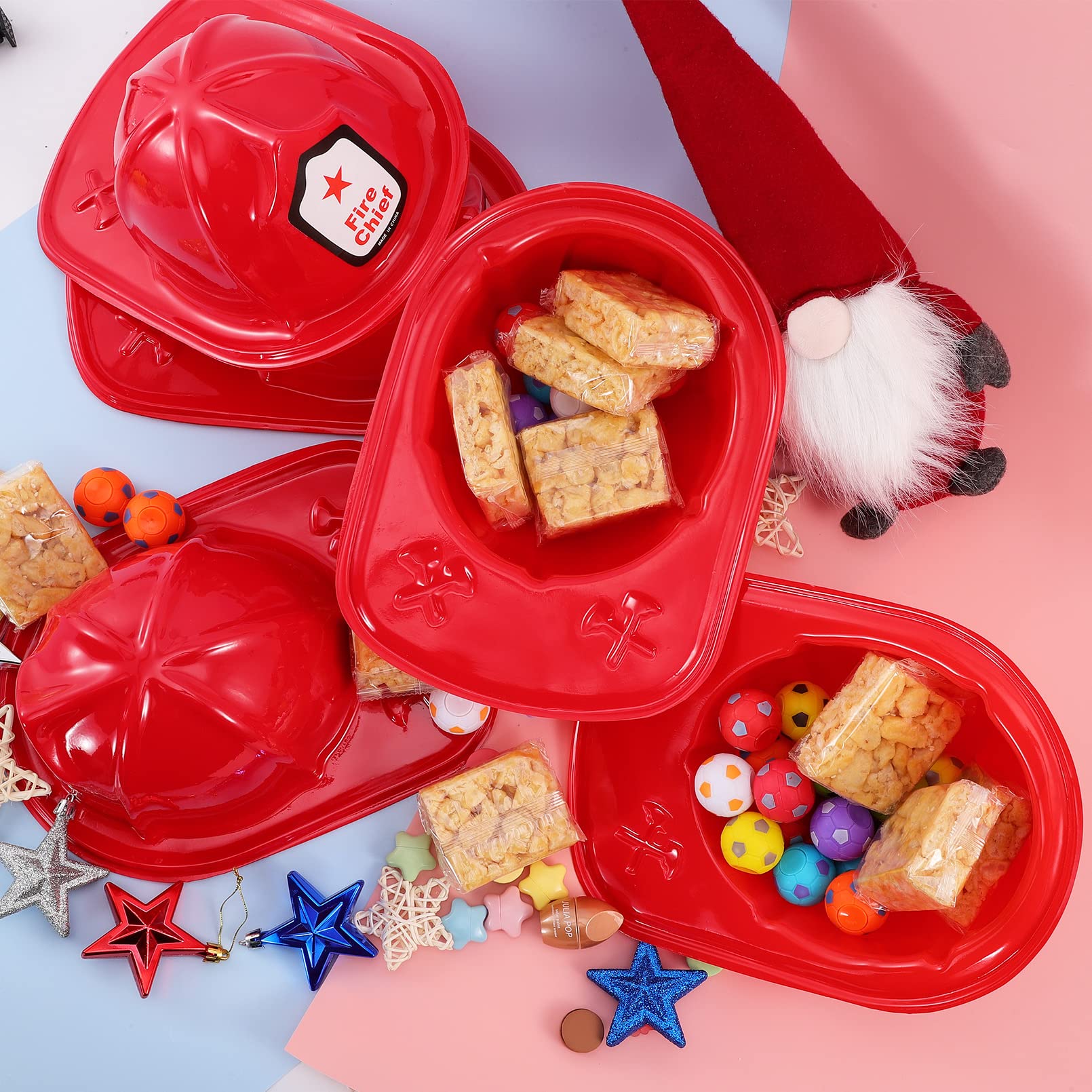 Lot de 24 casques de pompier pour enfants, casque de pompier rouge, chapeau de pompier pour enfants et adultes