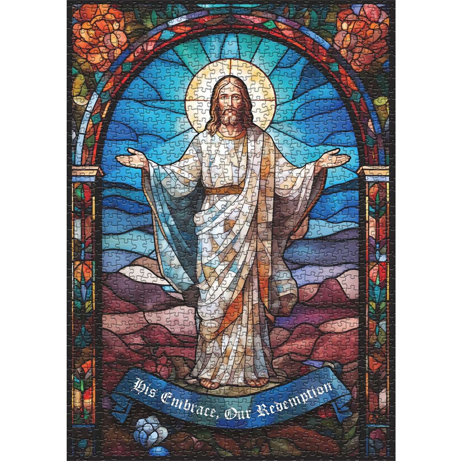 Jesus Christ Puzzles for Adults 1000 Pieces and up, Stained Glass Jigsaw Puzzle as Christian Decor, PICKFORU Easter Puzzle as Home Decor - Image 2