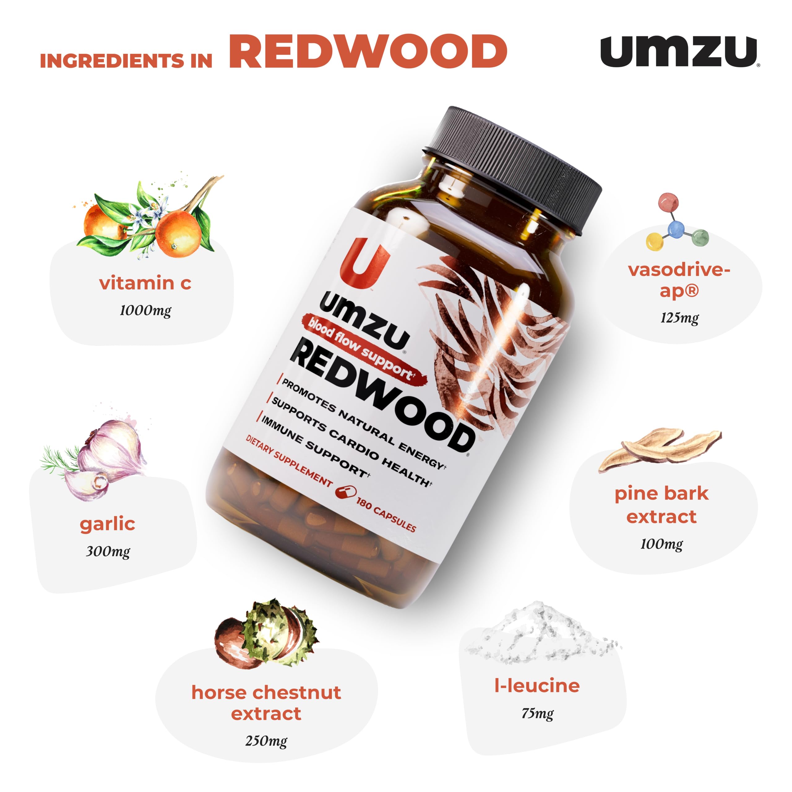UMZU Redwood Nitric Oxide Booster, 30 Day Supply — Amazon image 3