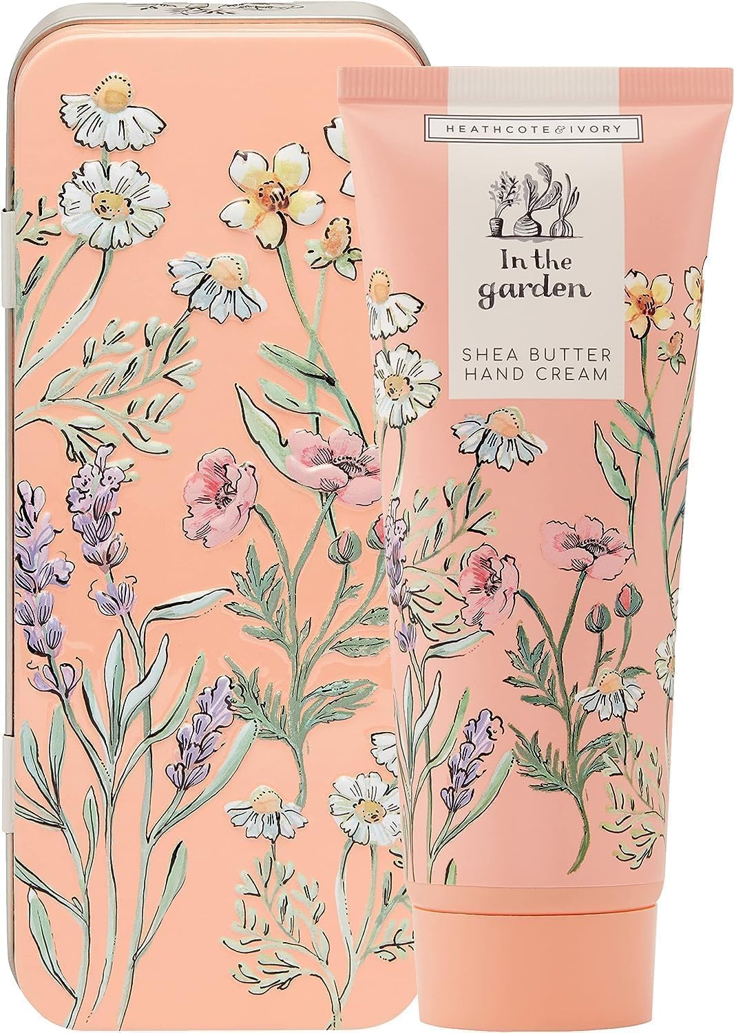 Heathcote & Ivory Hand Cream in a Tin 100ml, Post Gardening Hydrating Hand Moisturiser, Shea Butter, Travel Size, Vegan and Cruelty Friendly, Gift for Gardeners