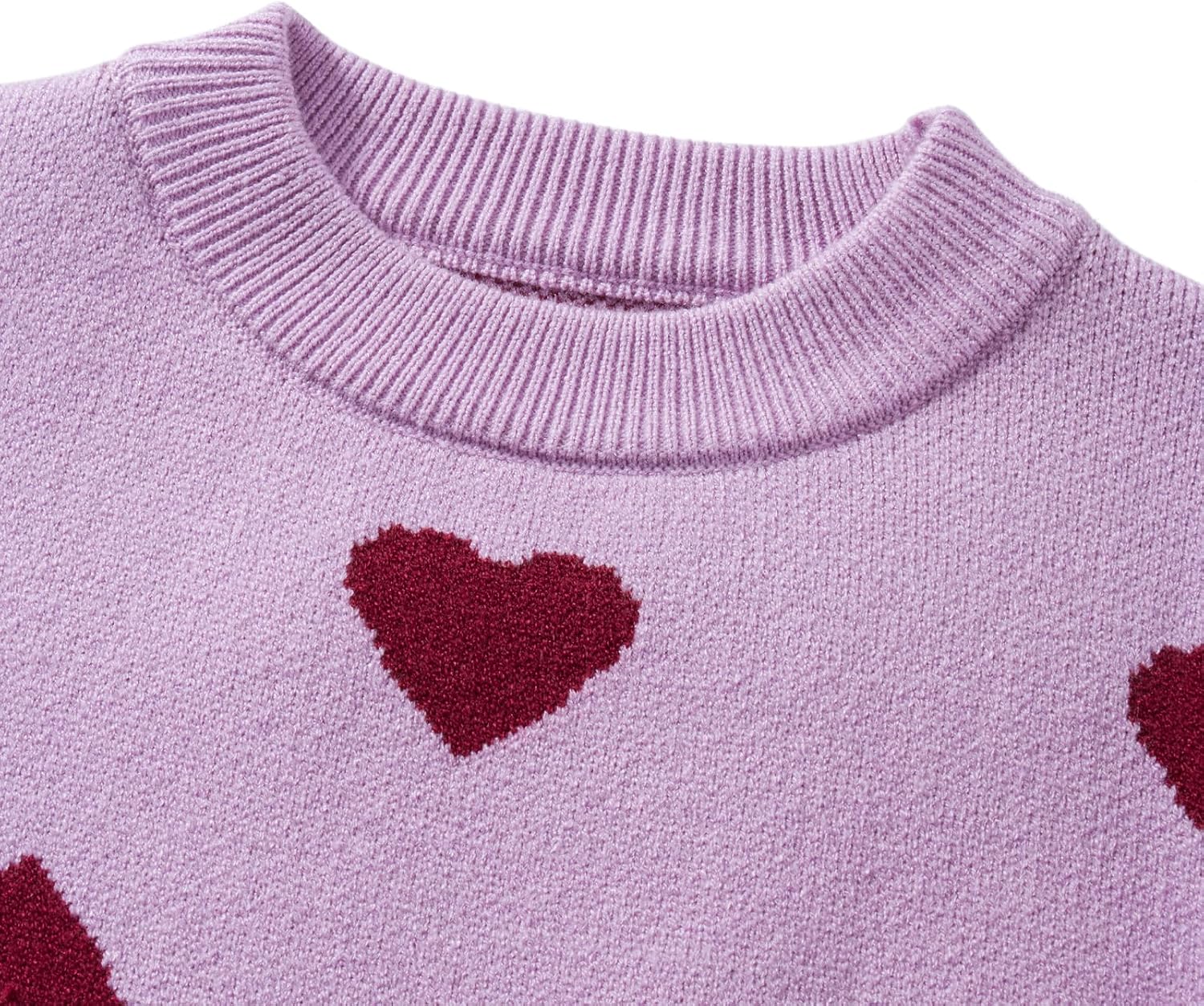MAYUMMPY Matching Family Valentine Sweaters Heart Print Pullovers Knitted Sweater Knitwear Tops for Mommy and me Matching