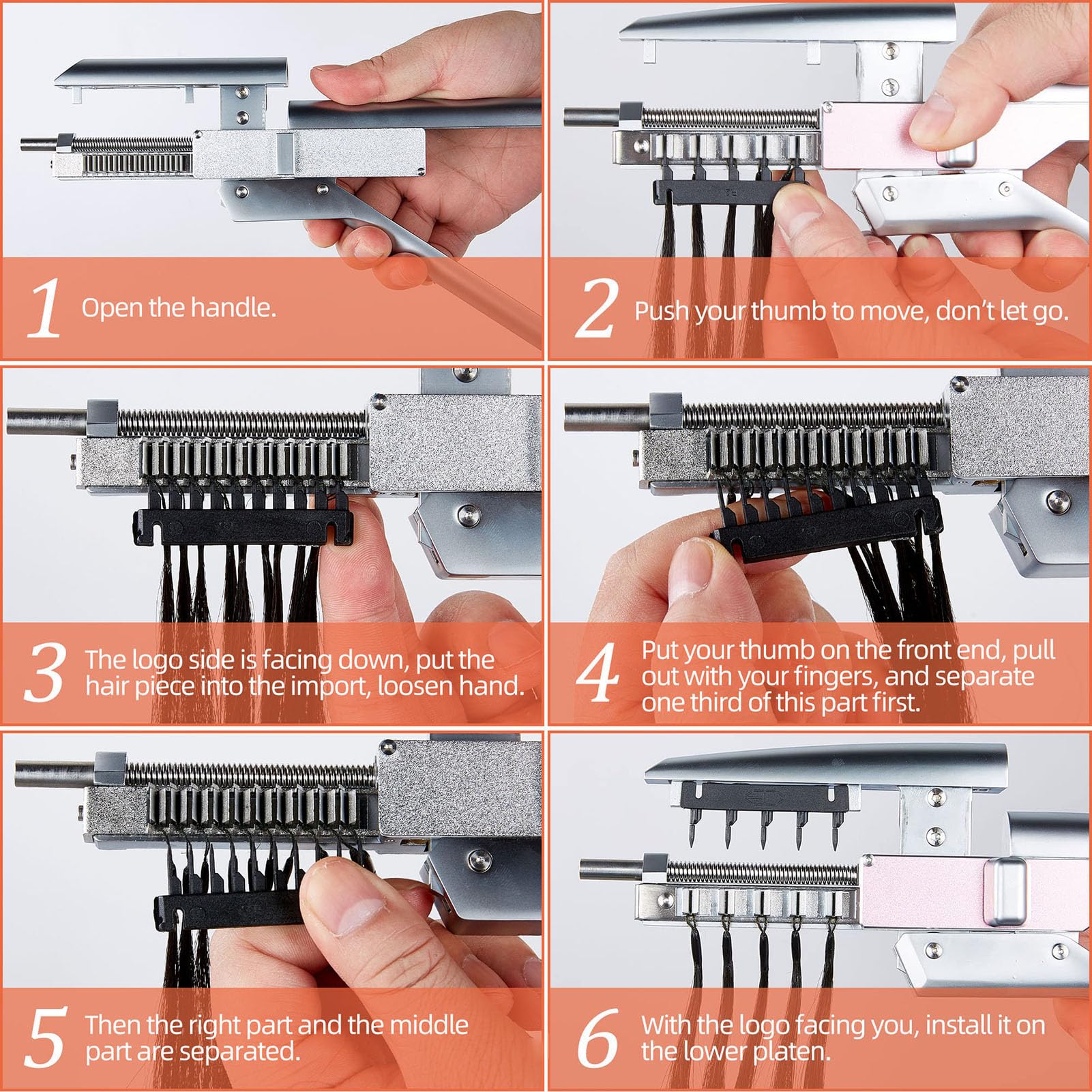 Kit Macchina per Estensioni per Capelli 6d, Strumento di Estensione dei Capelli Senza Tracce di 2a Generazione, Cinque Mazzi di Fila, con Pinze, per Salon
