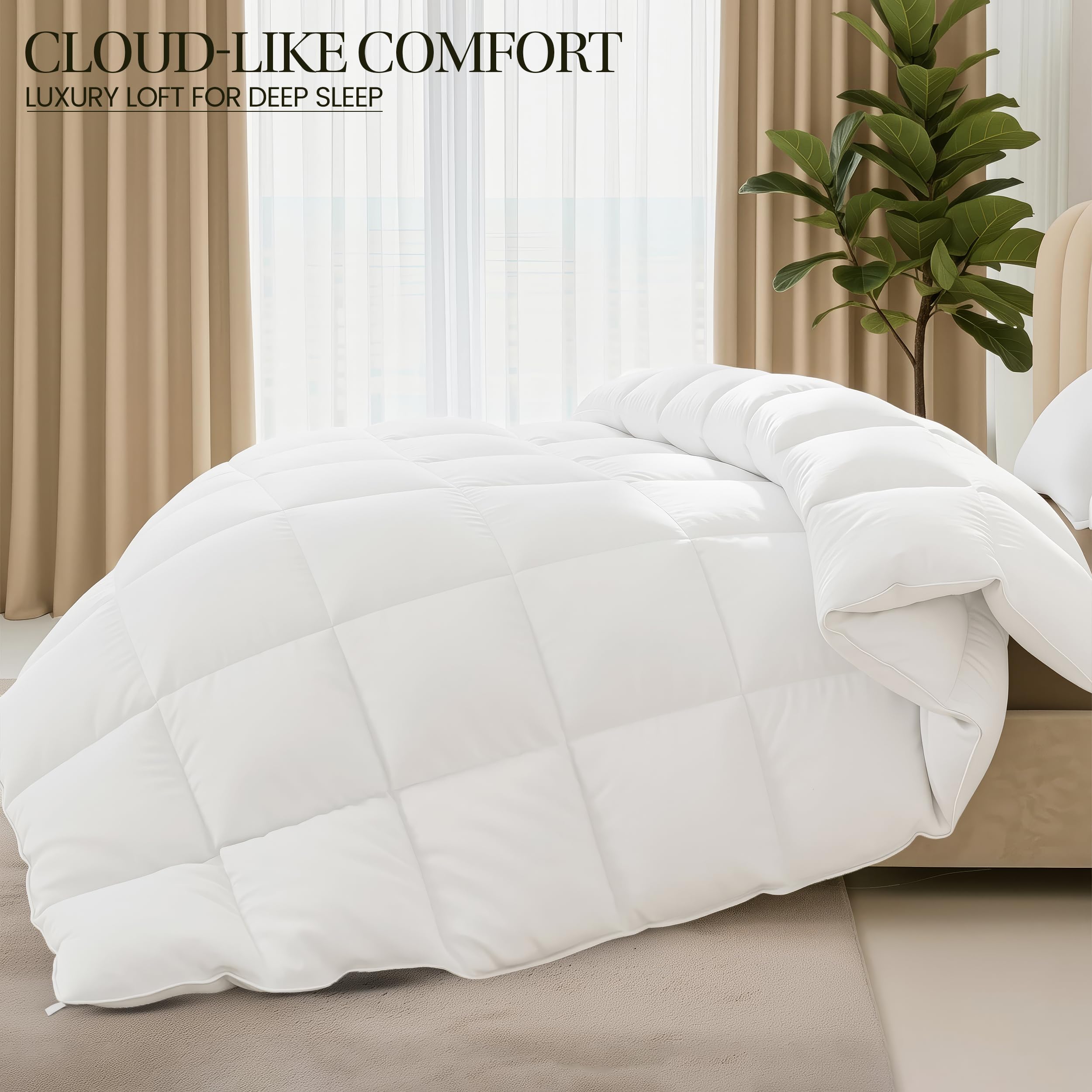 Utopia Bedding Duvet,10.5 Tog coverless Duvet with Corner Tabs, Box Stitched Quilt (King, White) - 4