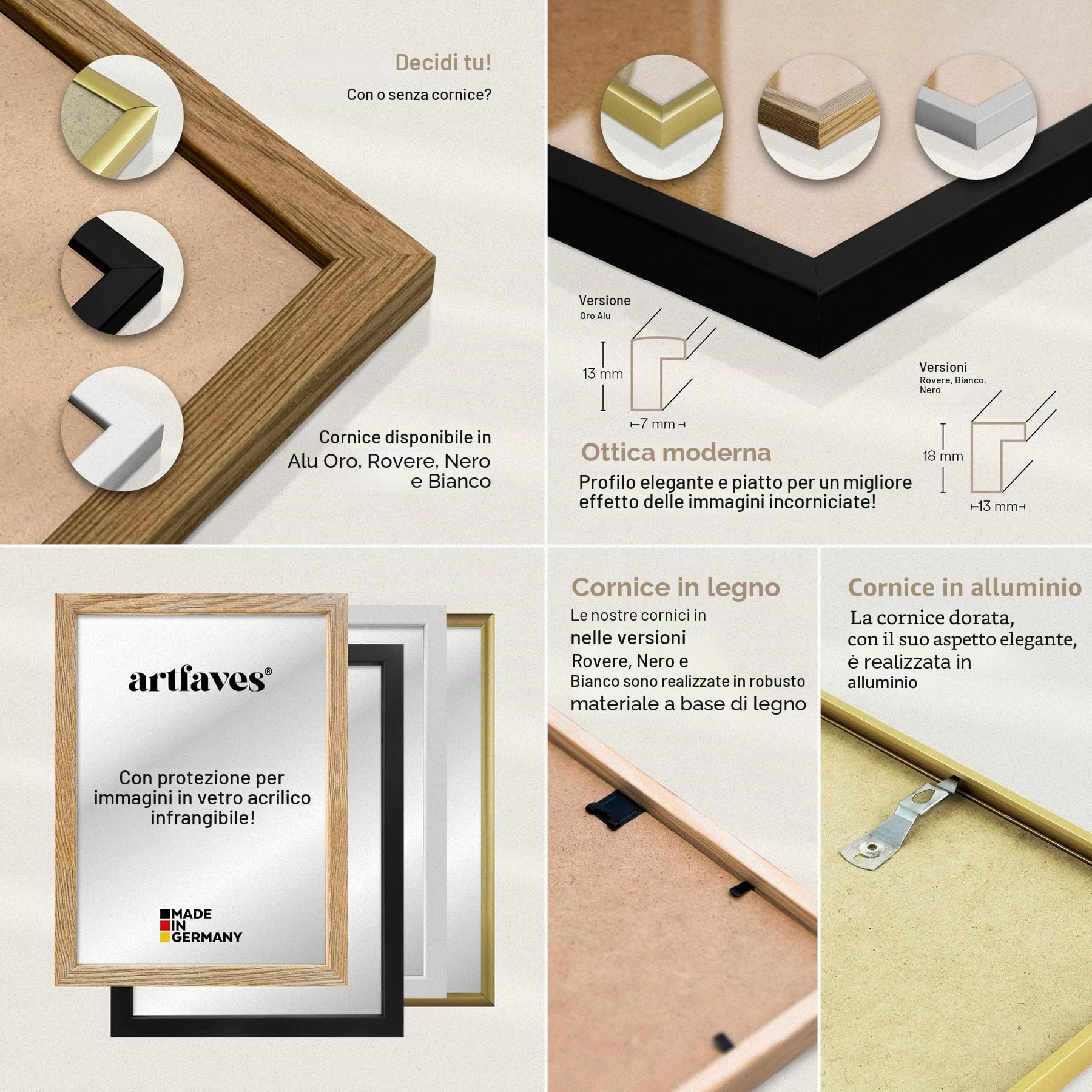 ARTFAVES® Set di poster con fiori secchi, decorazione da parete in più pezzi per soggiorno e camera da letto, 8 quadri moderni da parete beige, fiori secchi, fiori, boho, beige-marrone, senza cornice