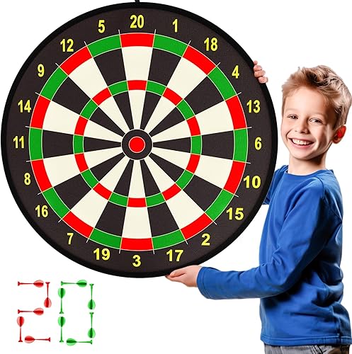 Miniatura 3 de TEMI 29" Large Dart Board for Kids, Boys Toys Dartboards with 20 Velcro Sticky BallsDarts, Indoor & Outdoor Sport Fun Party Play Game Toys, Gifts