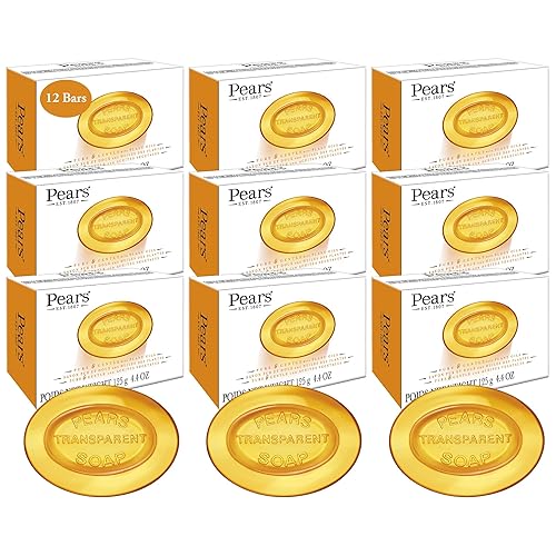Pears Soap, Pure & Gentle with Natural Oils, 12-Pack –